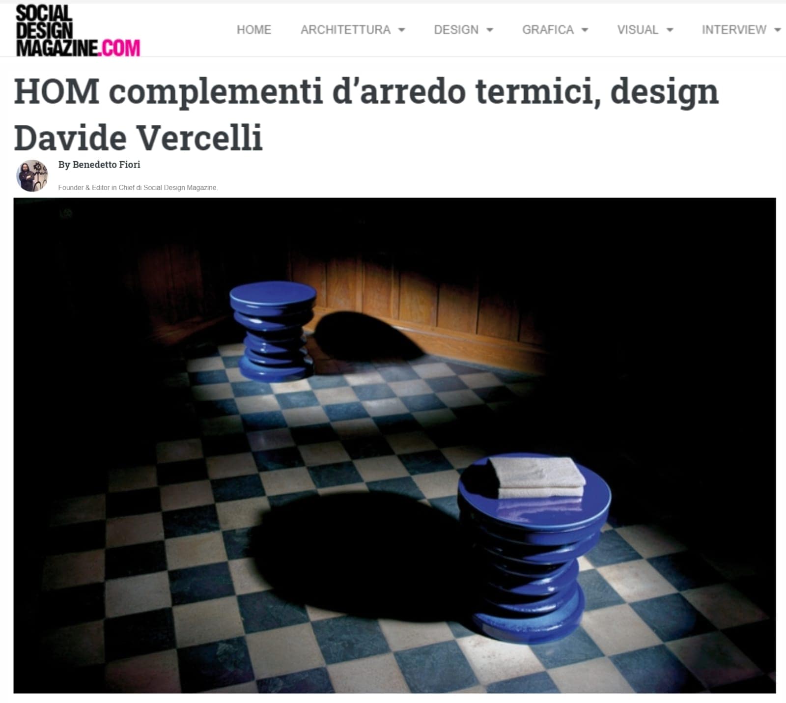 HOM COMPLEMENTI D’ARREDO TERMICI, DESIGN DAVIDE VERCELLI (www.socialdesignmagazine.com) 54 socialdesignmagazine